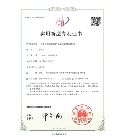 Utility model patent certificate